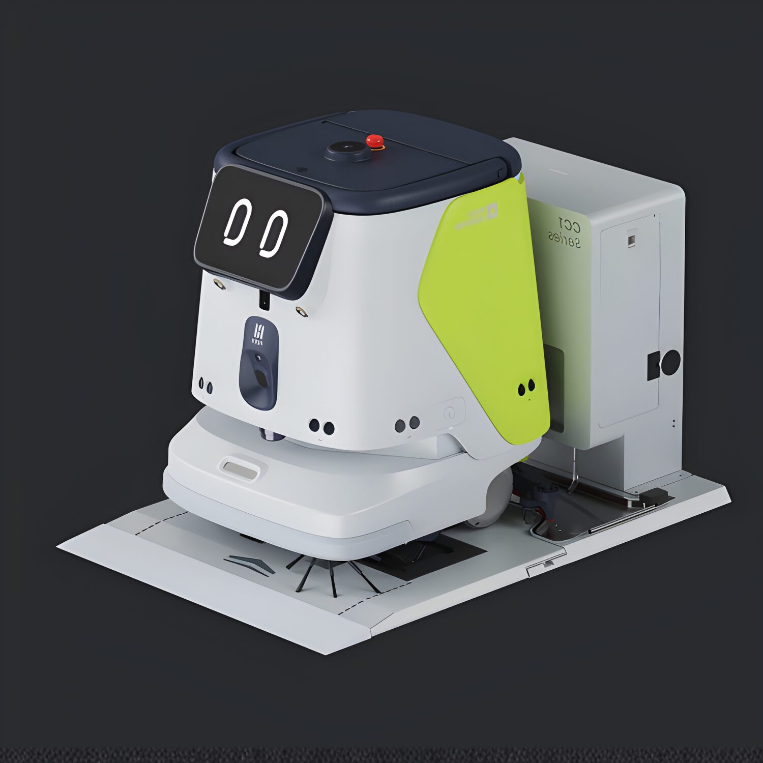 PUDU CC1 Robot Floor Cleaner - Yellow and White version